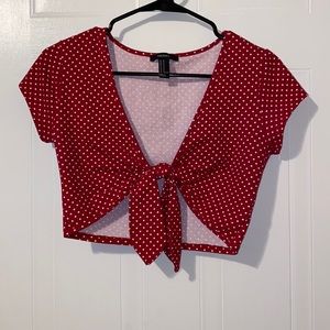 Red Polka Dot Crop Top